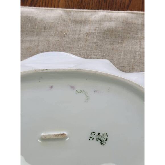 Antique Germany Oval Scalloped Bowl, CT Carl Tielsch, Centerpiece Dish 13-3/4" - Picture 4 of 7